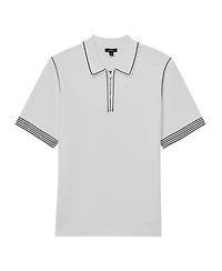 Reiss Men's Stitch-Detail Half-Zip Polo Shirt