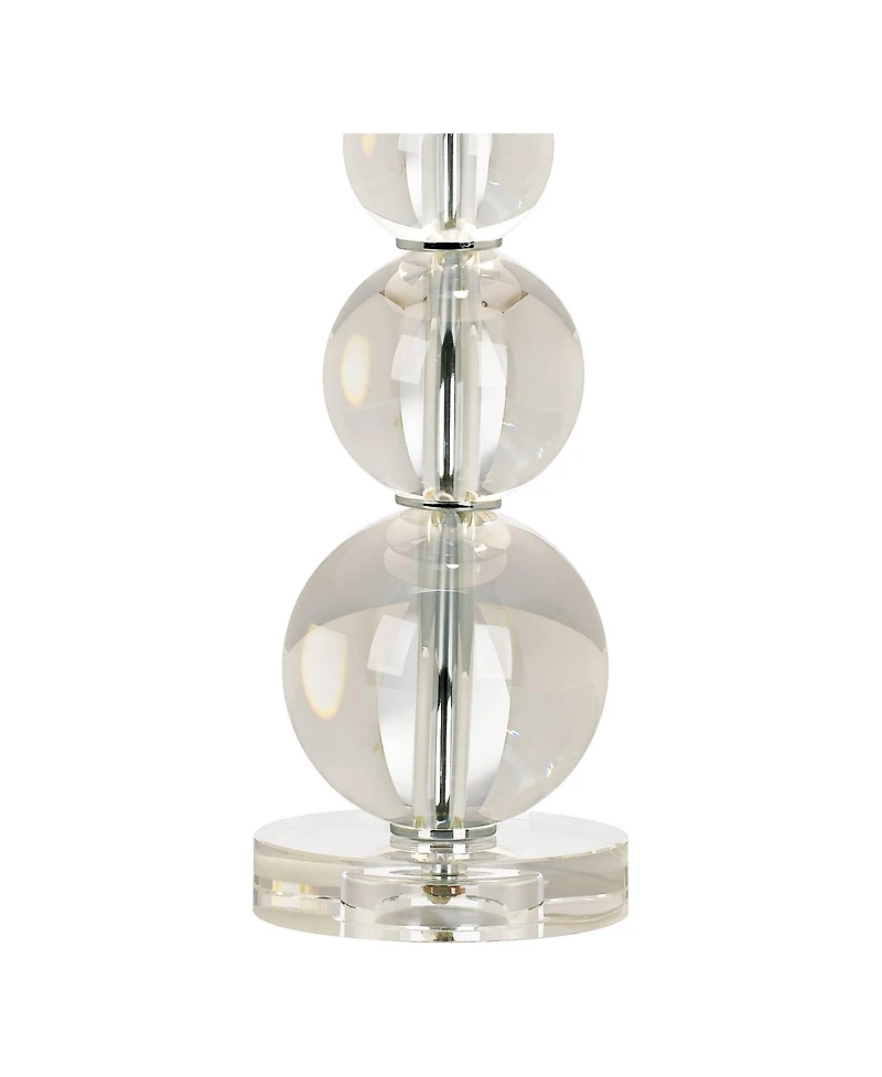 Vienna Full Spectrum Chic Style Table Lamp with Table Top Dimmer 26.5" High Crystal Spheres Glass Fabric Drum for Living Room Bedroom