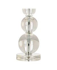 Vienna Full Spectrum Chic Style Table Lamp with Table Top Dimmer 26.5" High Crystal Spheres Glass Fabric Drum for Living Room Bedroom
