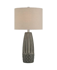 360 Lighting Olsen 26 1/2" High Charcoal Stripe Ceramic Table Lamp