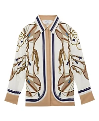 Reiss Women's Ellis Foulard-Print Concealed-Placket Shirt
