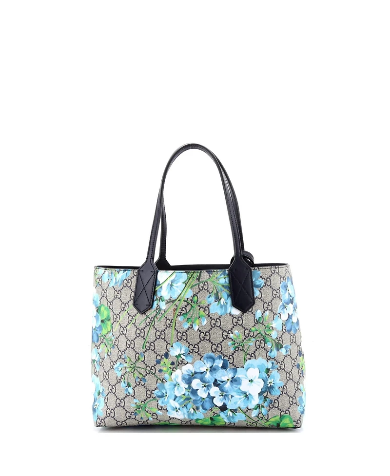 Pre-Owned Gucci Small Reversible Tote Blooms Gg Print Leather