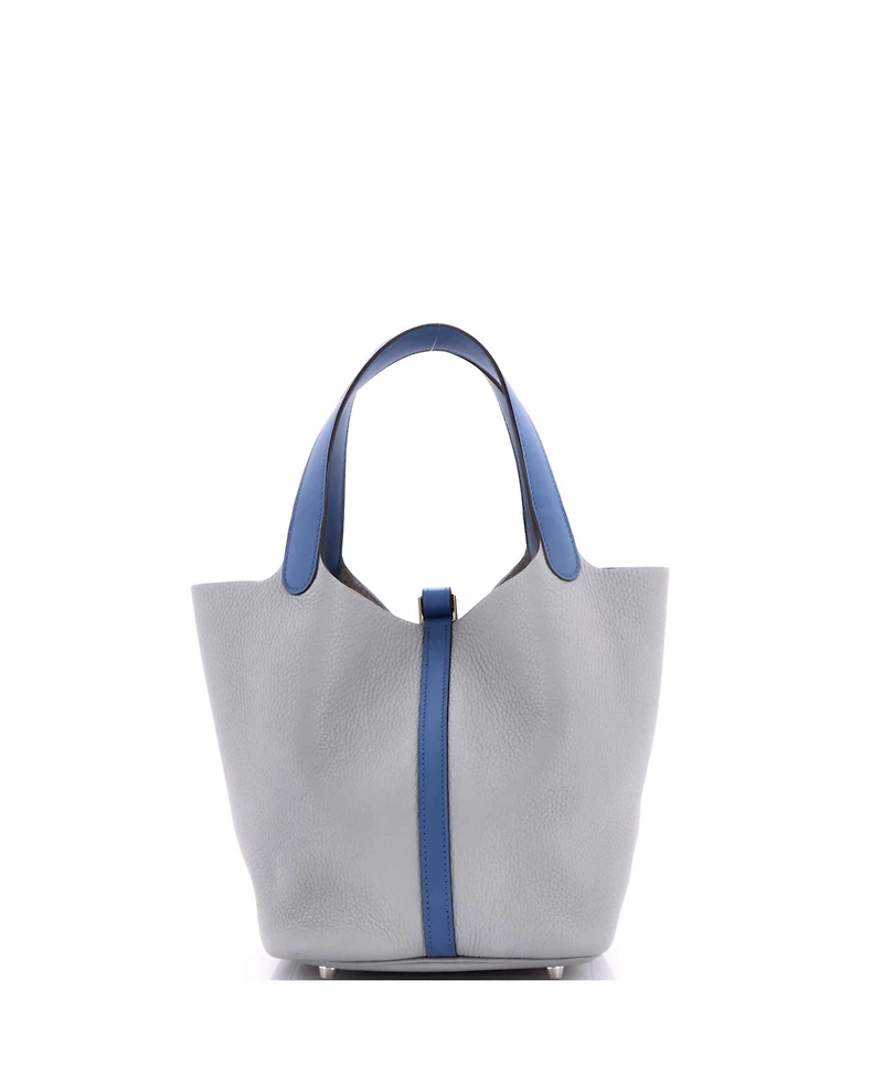 Pre-Owned HERMES Mm Bicolor Picotin Lock Bag Clemence with Swift