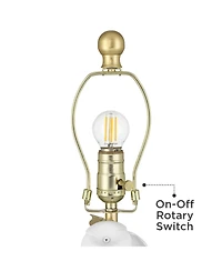 360 Lighting Descanso 21"H Gold and Flower Table Lamp Set of 2 with Dimmer