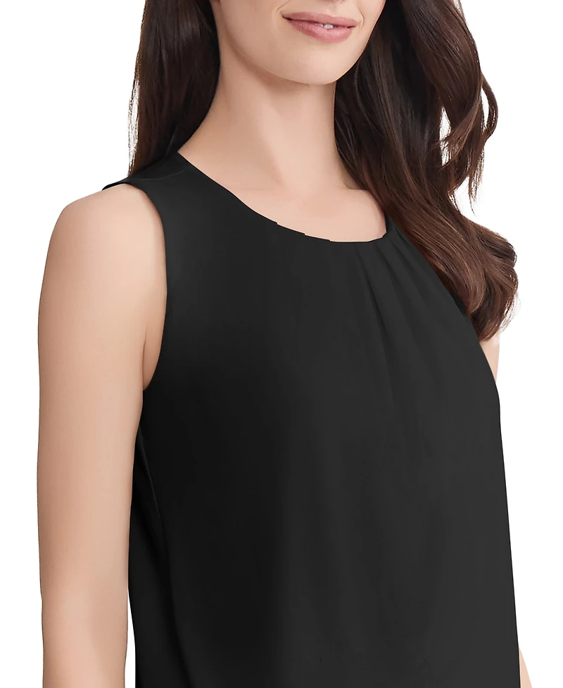 Jones New York Women's Pleat Front Crewneck Top