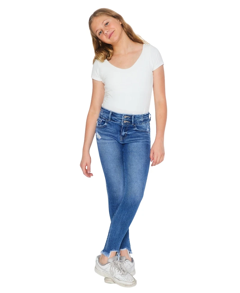KanCan Big Girls Bunnie High Rise Ankle Skinny Jeans