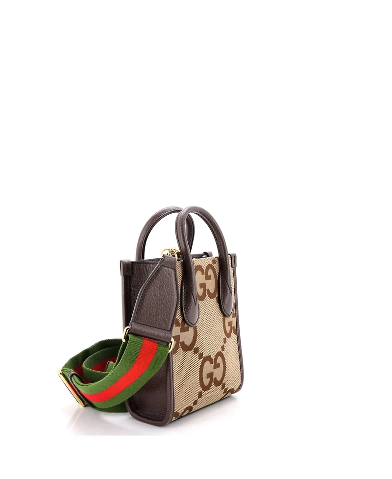 Pre-Owned Gucci Mini Vertical Tote Jumbo Gg Canvas
