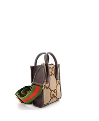 Pre-Owned Gucci Mini Vertical Tote Jumbo Gg Canvas