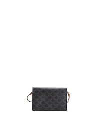 Pre-Owned Celine Wallet on Strap Triomphe Coated Canvas