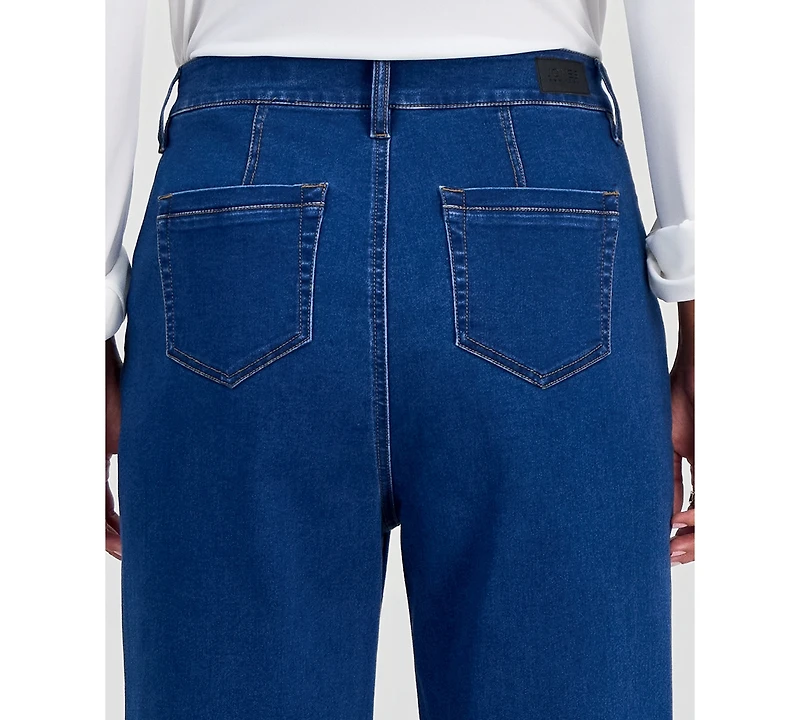 Jones New York Petite Lexington High-Rise Wide-Leg Patch Pocket Jeans