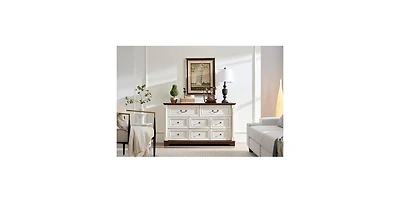 Flynama 8 Drawer Classic Brown Dresser Rolling Cabinet for Bedroom Home Furniture With Spacious Drawers Easy Assembly Durable
