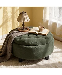 Rainsken 25" Round Storage Ottoman