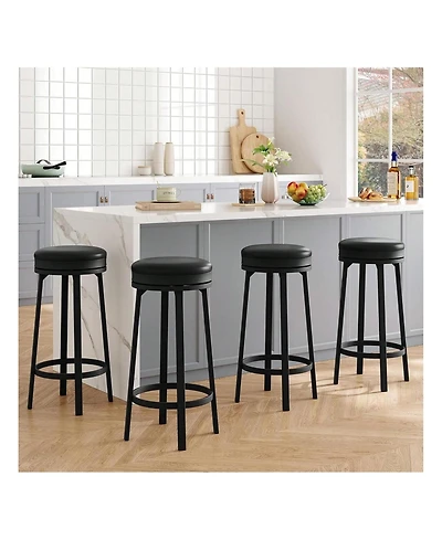 gaomon Dining Chair 4 Pcs Home Kitchen 360 Degrees Swivel Bar Stool Set Of 4 for Kitchen Dining Room