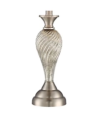 Regency Hill Arden 25" High Modern Table Lamps Set of 2 Table Top Dimmer Brushed Nickel Finish Mercury Glass Living Room