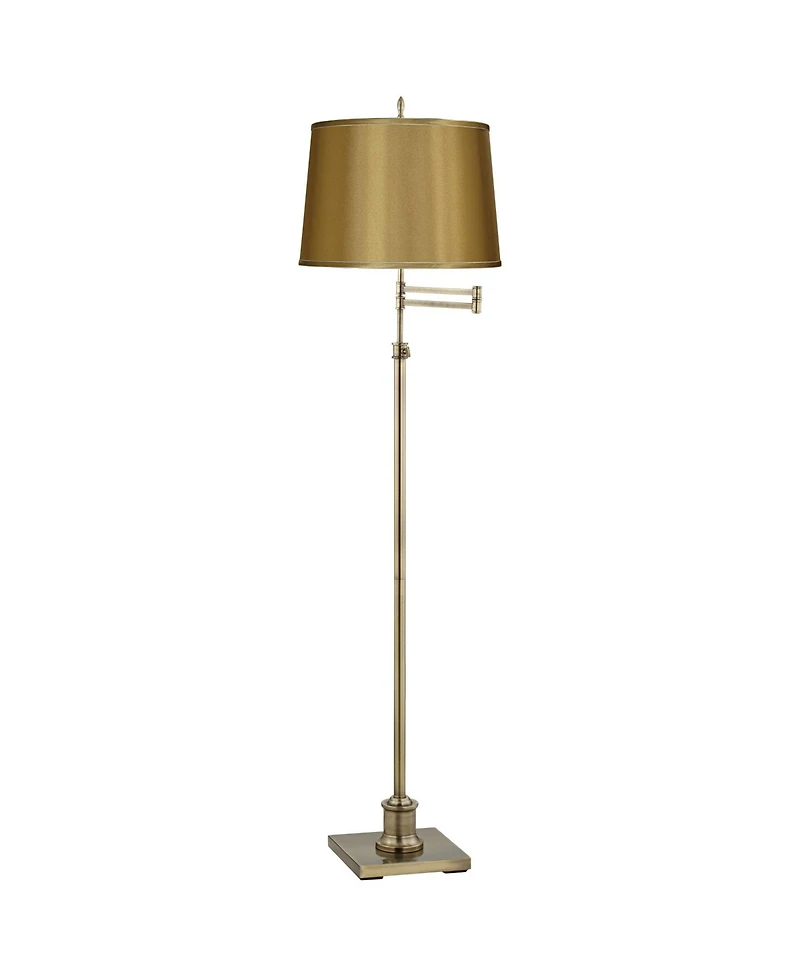 360 Lighting Westbury Sydnee Brass Swing Arm Floor Lamp with Sydnee Shade