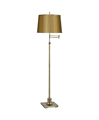 360 Lighting Westbury Sydnee Brass Swing Arm Floor Lamp with Sydnee Shade