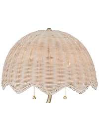 Possini Euro Design Brella 24 1/4"H Rattan 2-Light Lamp Set with Dimmer