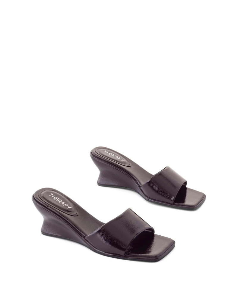 Therapy Australia Women's Lafayette Square-Toe Wedge Slide Sandal