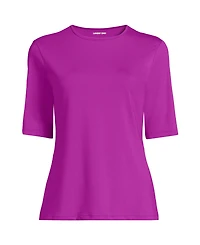Lands' End Plus Size SunShade Upf 50 Elbow Sleeve Rash Guard Swim Tee
