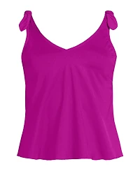 Lands' End Plus Tie Shoulder Flutter Tankini Top
