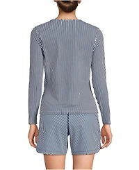 Lands' End Women's SunShade Upf 50 Long Sleeve Rash Guard Swim Tee