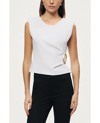 Nocturne Women's Sleeveless Buckle-Detail Blouse
