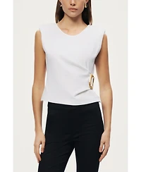 Nocturne Women's Sleeveless Buckle-Detail Blouse