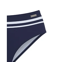 Lascana Women's Striped Insert Mid Rise Bikini Swimsuit Bottom