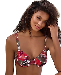 Lascana Women's Tropical Print Underwire Bikini Swimsuit Top Bra Sizing