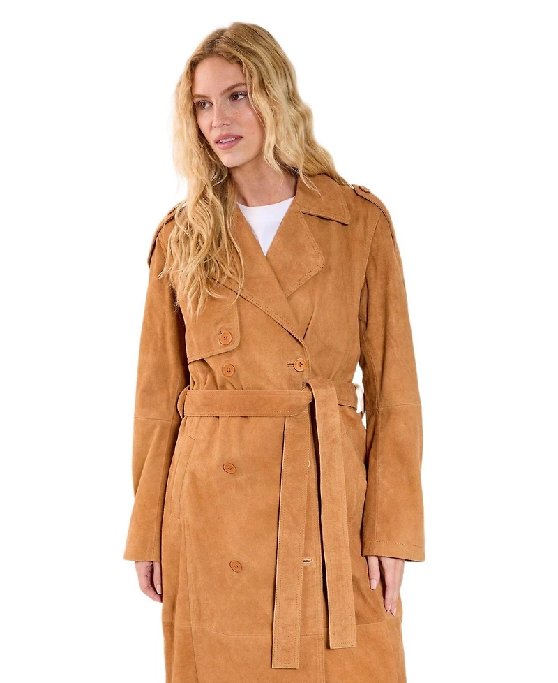 Nasty Gal Women's Real Suede Trench Coat