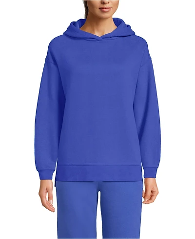Lands' End Women's Long Sleeve Serious Sweats Hooded Tunic Sweatshirt