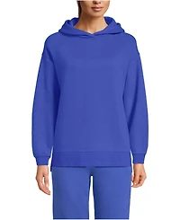 Lands' End Women's Long Sleeve Serious Sweats Hooded Tunic Sweatshirt