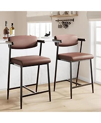 gaomon Dining Chair Bar Stools Set of 2 - 26.5inch Upholstered Counter Height Bar Stools for 2 for Kitchen Dining Room