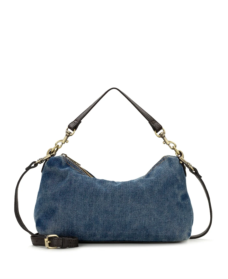 Patricia Nash Kolena Stonewashed Denim Hobo Crossbody Handbag