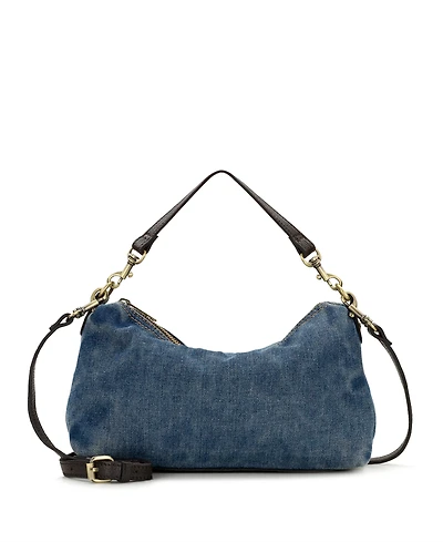 Patricia Nash Kolena Stonewashed Denim Hobo Crossbody Handbag