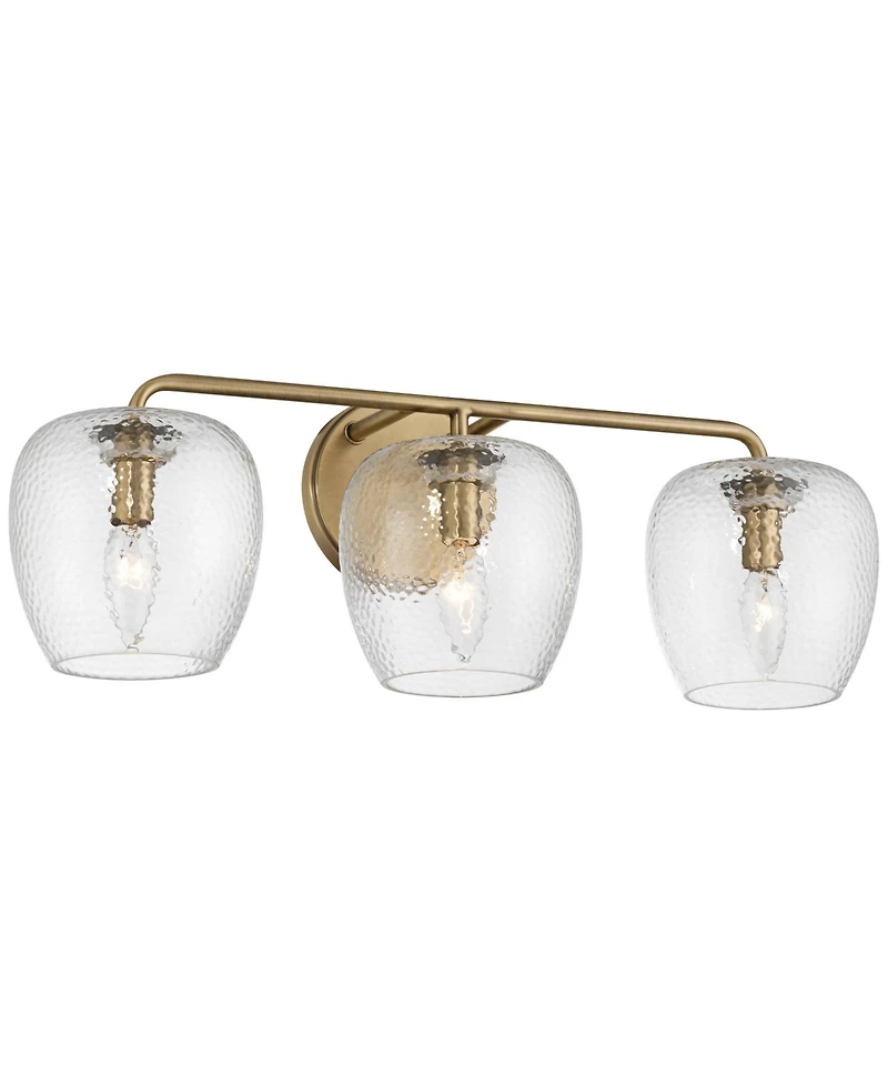 Possini Euro Design Possini Euro Mabel 22 3/4"W Aged Brass Glass 3-Light Bath Light