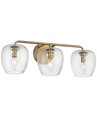 Possini Euro Design Possini Euro Mabel 22 3/4"W Aged Brass Glass 3-Light Bath Light