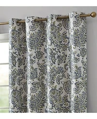 Hlc.Me Amalfi Paisley Faux Silk 100 Blackout Room Darkening Thermal Lined Curtain Grommet Panels For Bedroom Energy Efficient Complete Darkness Noise Reducing Set Of 2
