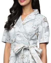 Alex Evenings Petite Short-Sleeve V-Neck Ball Gown