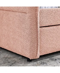 Streamdale Furniture Boucle Full Daybed With Twin Trundle Sofa Bed