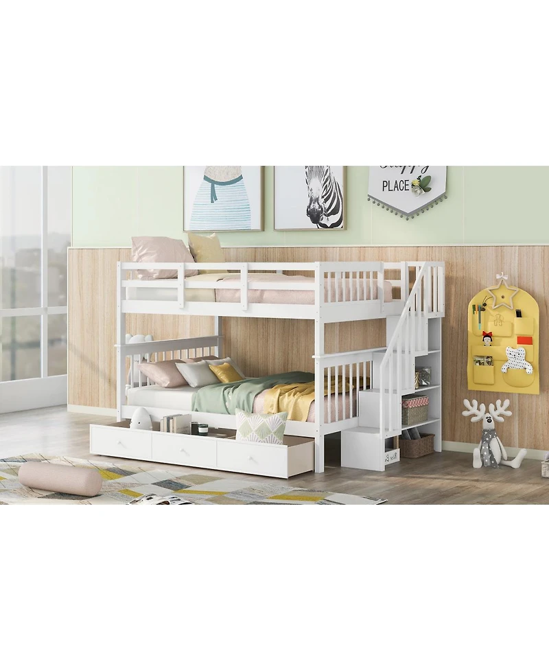 Streamdale Furniture Full/Full Bunk Bed with Drawer and Storage