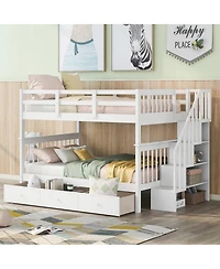 Streamdale Furniture Full/Full Bunk Bed with Drawer and Storage