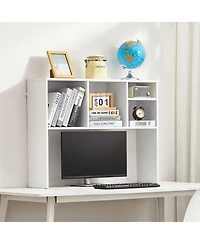 Gouun Desktop Bookshelf Hutch with Open Storage for Office Desk