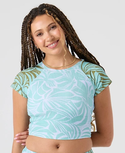 Roxy Women's Cropped Crewneck Swim Short-Sleeves Rashguard