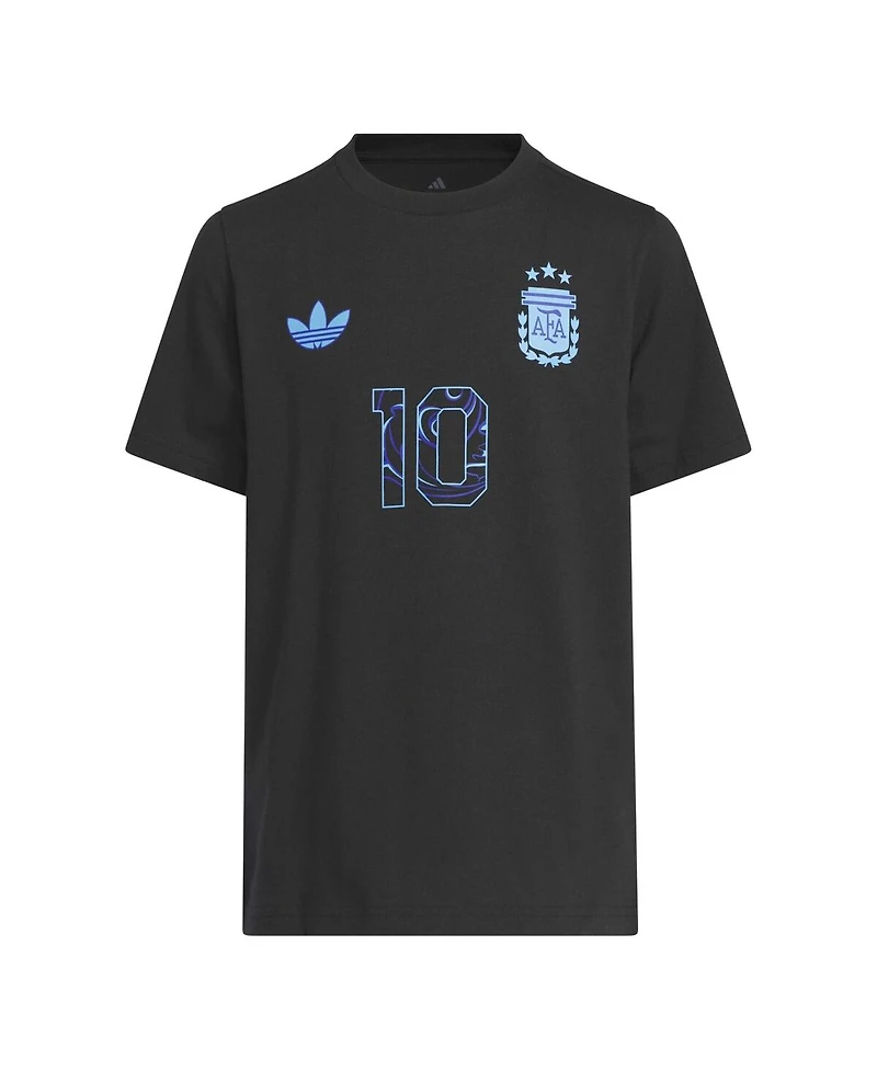 Adidas Big Boys and Girls Lionel Messi Black Argentina National Team 2026 Away Jersey Hook Name Number T-Shirt