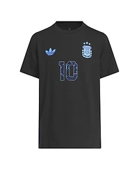 Adidas Big Boys and Girls Lionel Messi Black Argentina National Team 2026 Away Jersey Hook Name Number T-Shirt
