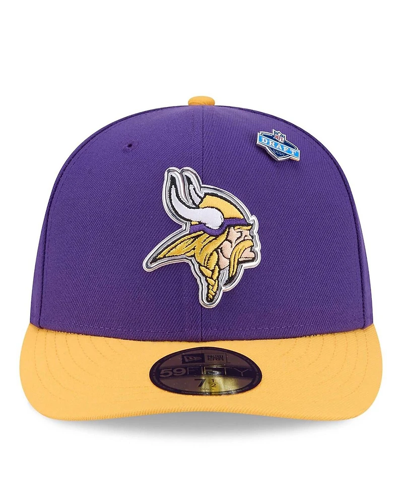 New Era Men's Purple/Gold Minnesota Vikings 2026 Nfl Draft Pre-Curved 59FIFTY Fitted Hat