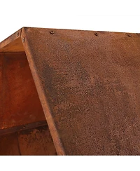 Indoor/Outdoor Heavy-Duty Steel Hexagon Honeycomb Fire Pit or Fireplace Firewood Log Rack Holder - 30