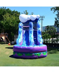 JumpOrange 15 Mermaid Water Slide Inflatable with Splash Pool, Commercial Grade, Big Kids and Adults, Tall Blow Up Waterslide, Outdoor Indoor, Wet Dry