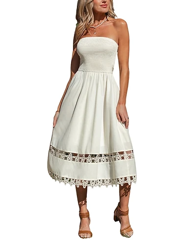 Cupshe Women's Vanilla Cream Midi Beach Dress
